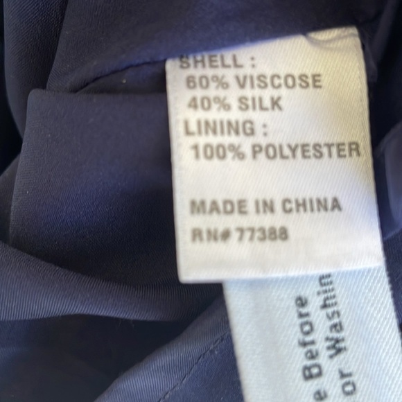 Madewell Blue and Black Colorblock Dress Back Zipper Silk Blend Small - Picture 10 of 17